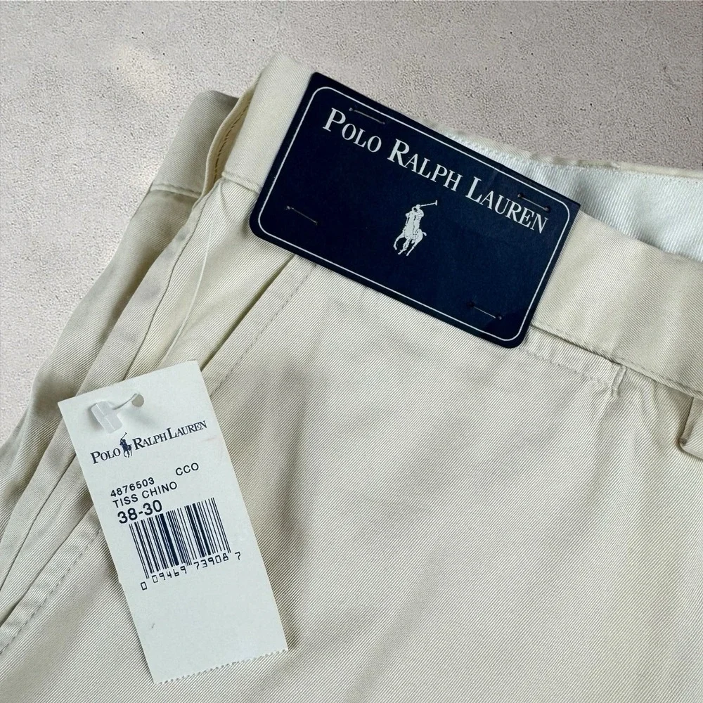 NWT‎ Polo Ralph Lauren Pants Mens 38x30 Tiss Chino Vintage 90s Khaki